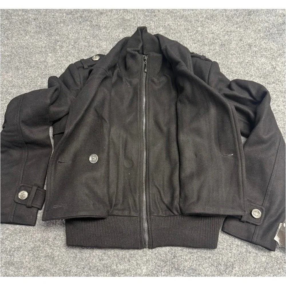 VTG Robert Philippe Women's Small Black Double Breasted Wool Blend Jacket NEW - Picture 8 of 14
